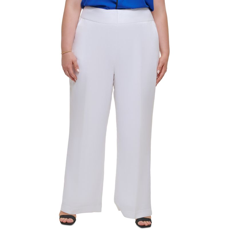 Calvin Klein Plus Size Wide Leg Linen Pants